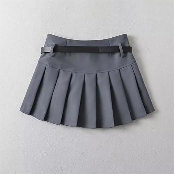 Amazon.com: Pleated Skirt for Women's Belt Decoration High